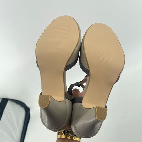 Brinley Co. Olina Grey Faux Leather T-Strap Mary Jane Heels, Size 8.5, NIB - Picture 7 of 15